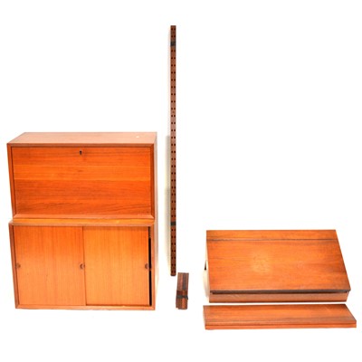 Lot 440 - Mid-Century Danish afromosia modular wall system, attributed to Poul Cadovius