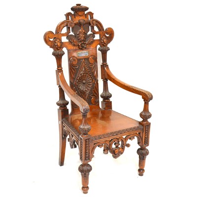 Lot 545 - Victorian Scottish carved oak presentation chair