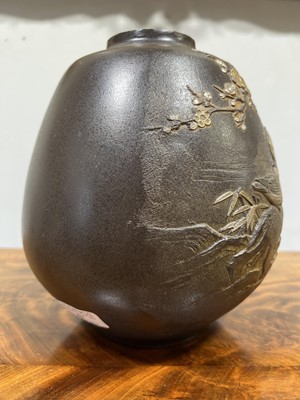 Lot 43 - Japanese bronze vase, Meiji period