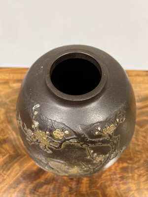 Lot 43 - Japanese bronze vase, Meiji period