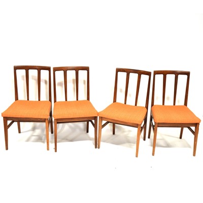 Lot 558 - Set of four mid-century teak dining chairs, by Younger