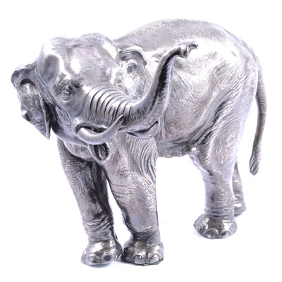 Lot 206 - Silver plated model, elephant
