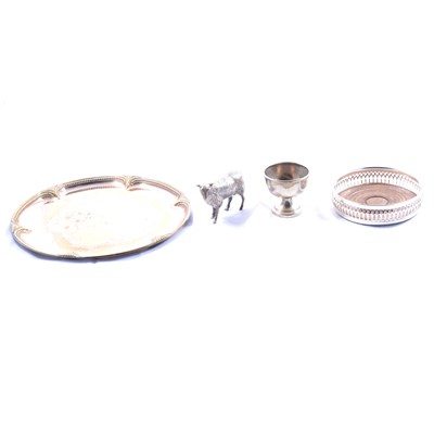 Lot 241 - Cast silver model of a sheep, plated cutlery, etc.