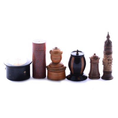Lot 365 - Victorian thread box, and other sewing related boxes.accessories
