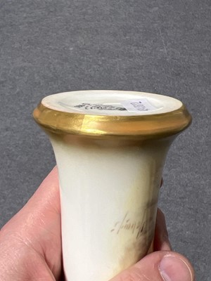 Lot 20 - Pair of Royal Worcester fruit painted vases