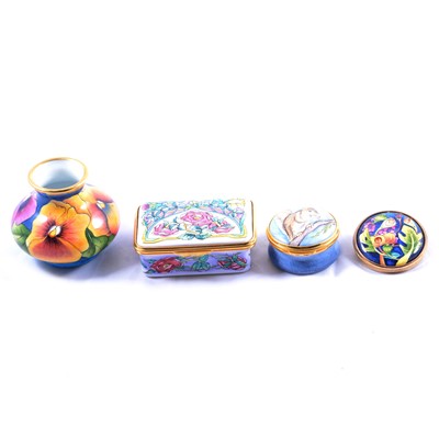Lot 24 - Four Moorcroft Enamels, boxed