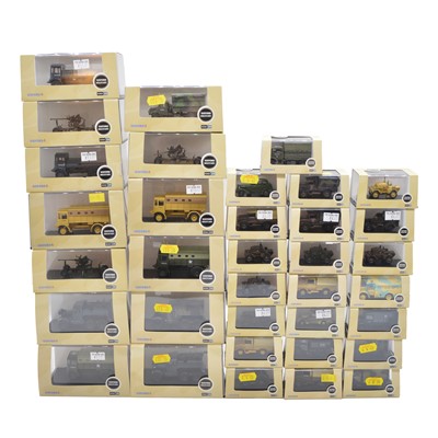 Lot 202 - Thirty-five Oxford Military die-cast vehicles, boxed