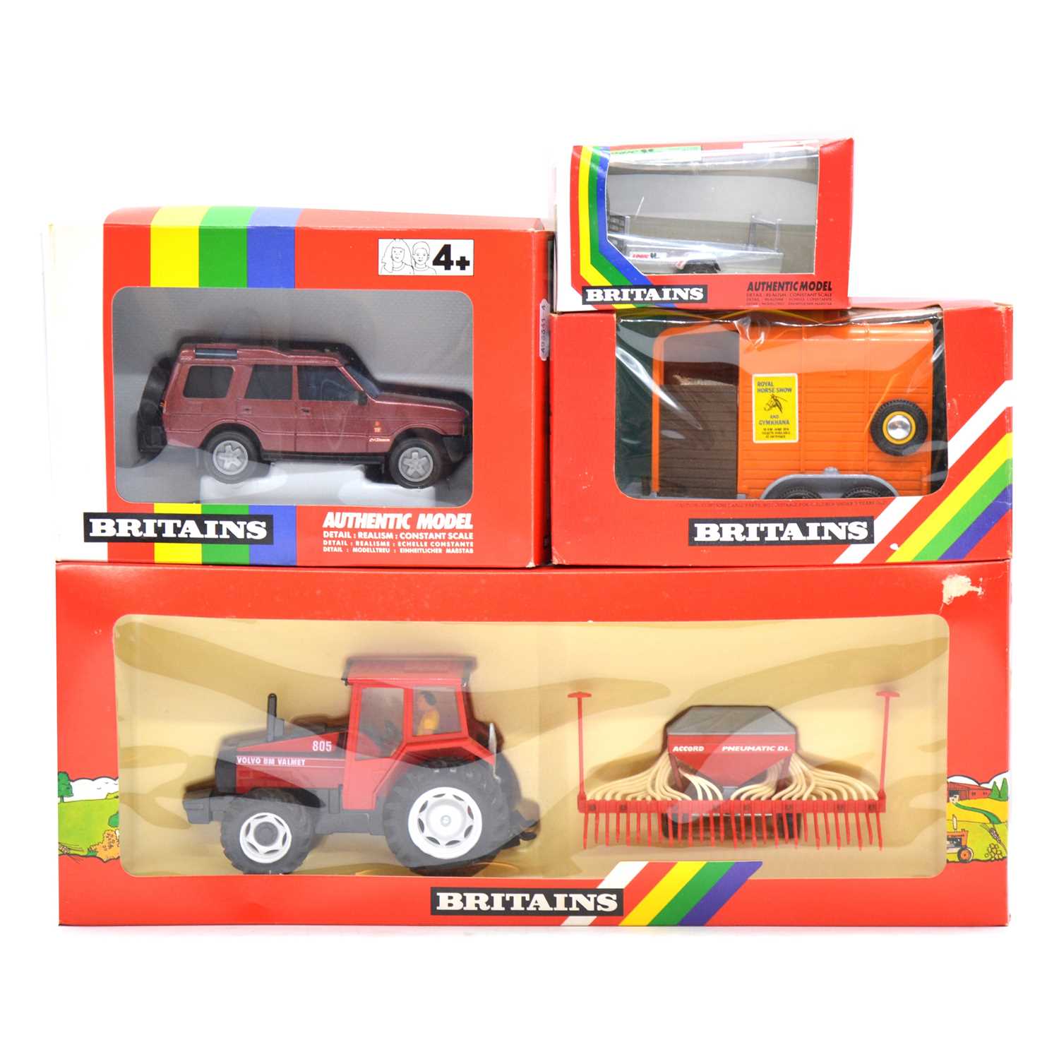 Lot 73 - Four Britains farm models, 9410, 9562, 9480, 9618, boxed