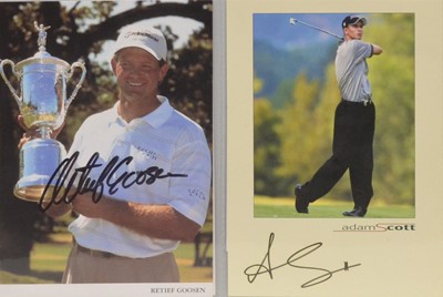 Lot 46 - Golf memorabilia: signed colour print '35th Ryder Cup', and various signed photographs