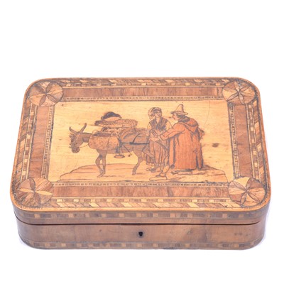 Lot 228 - Late 19th century Sorrento-ware wooden box by Michele Grandville.