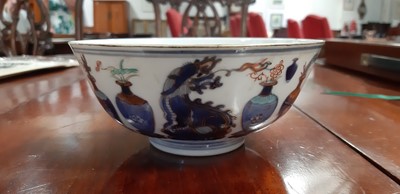 Lot 173 - Chinese famille rose and under-glaze blue porcelain bowl.