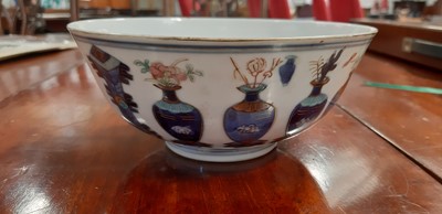 Lot 173 - Chinese famille rose and under-glaze blue porcelain bowl.