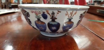 Lot 173 - Chinese famille rose and under-glaze blue porcelain bowl.