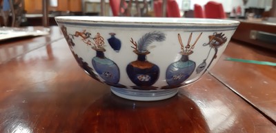 Lot 173 - Chinese famille rose and under-glaze blue porcelain bowl.