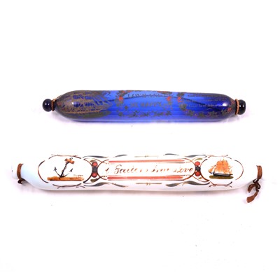 Lot 232 - Two 19th century frigger rolling pins.