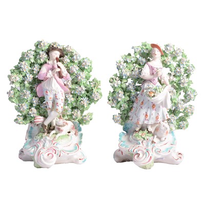 Lot 79 - Pair of Chelsea style bocage figures