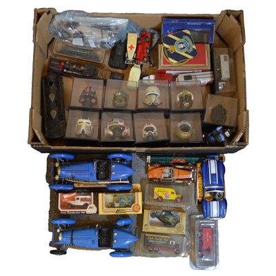 Lot 362 - Star wars display helmets, die-cast models, clockwork locomotive, etc.